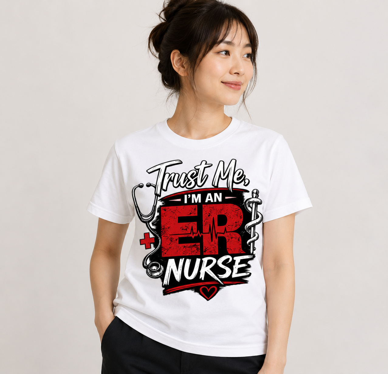 Trust Me I’m an ER Nurse Unisex T-Shirt, Emergency Room Nurse Graphic Tee for Men and Women