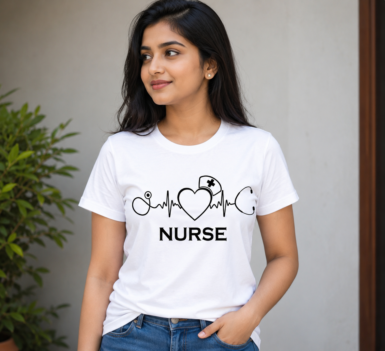 Nurse Heartbeat Stethoscope Unisex T-Shirt for Men and Women