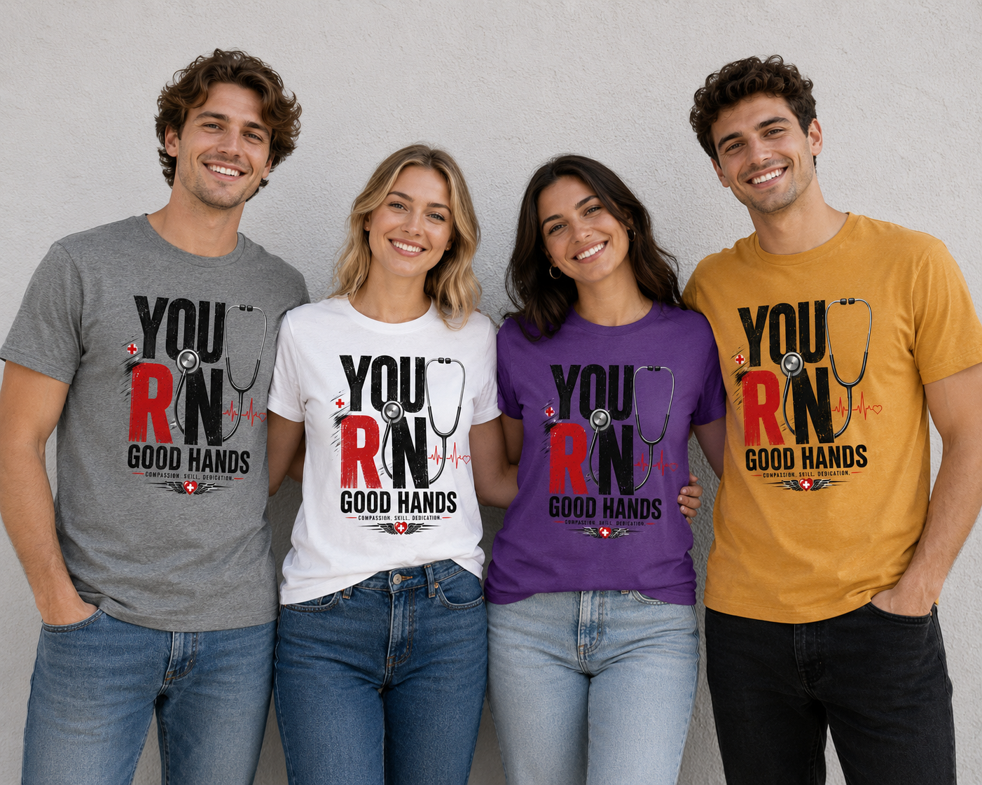 You RN Good Hands Nurse Unisex T-Shirt for Men and Women