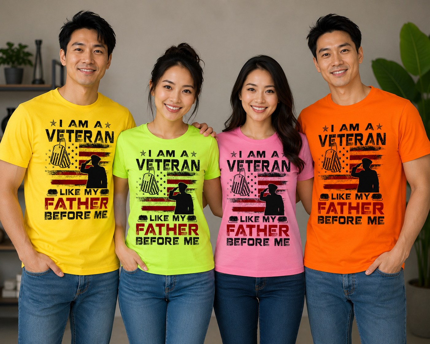 I Am A Veteran Like My Father Before Me Unisex T-Shirt for Men and Women