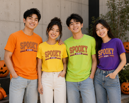 Spooky Vibes Retro Halloween Unisex T-Shirt for Men and Women