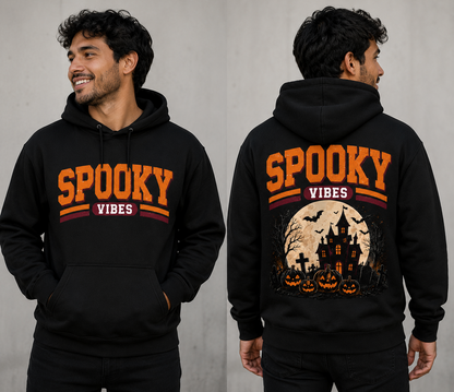 Spooky Vibes Haunted House Halloween Unisex Pullover Hoodie for Men and Women