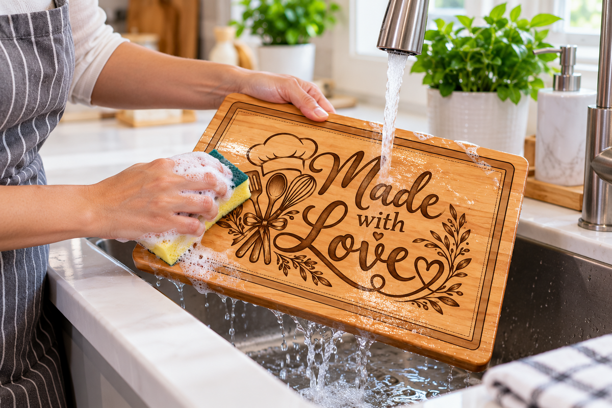 Made with Love Engraved Wooden Cutting Board