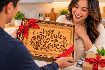 Made with Love Engraved Wooden Cutting Board