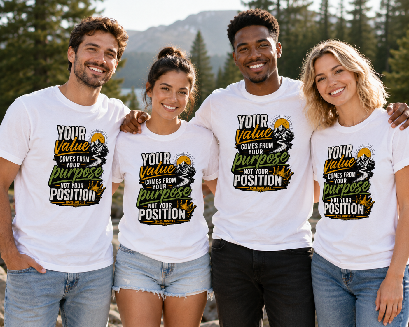 Your Value Comes From Your Purpose, Not Your Position | Inspirational Christian Shirt | Motivational Faith Graphic Tee for Men & Women