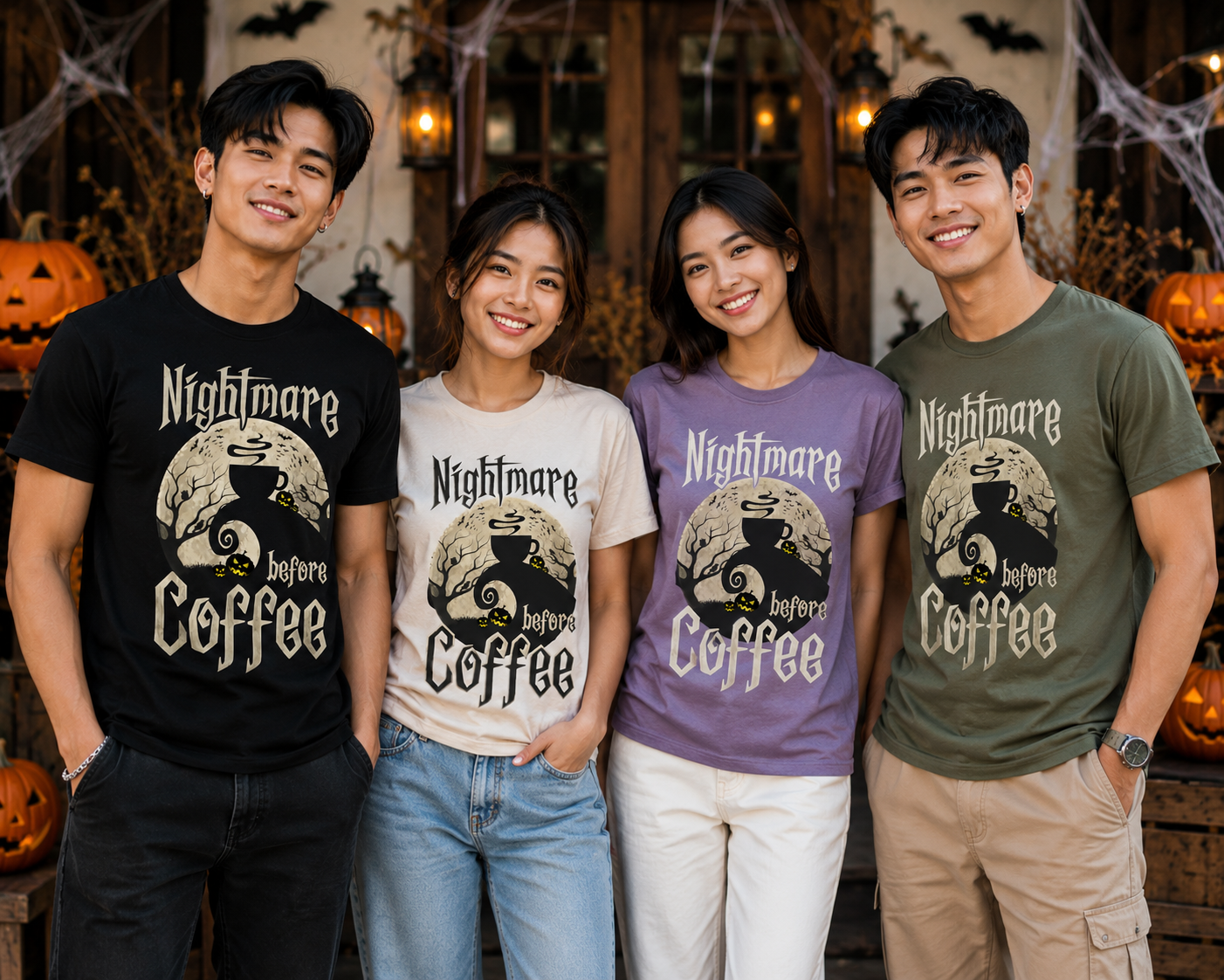 Nightmare Before Coffee Halloween Coffee Lover Unisex T-Shirt for Men and Women