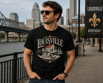 Louisville Kentucky Vintage City Graphic T-Shirt | Unisex Travel Souvenir Tee for Men & Women