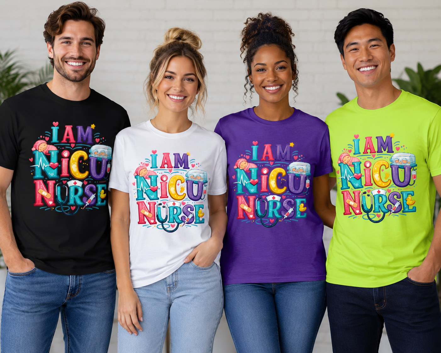 I Am NICU Nurse Unisex T-Shirt, Colorful Neonatal Nurse Tee for Men and Women, NICU Nurse Gift Shirt