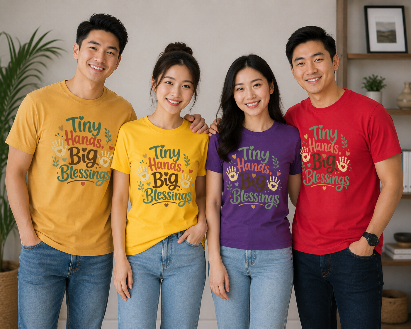 Tiny Hands Big Blessings Unisex T-Shirt, Baby Inspired Graphic Tee for Men and Women, Newborn Care Gift Shirt