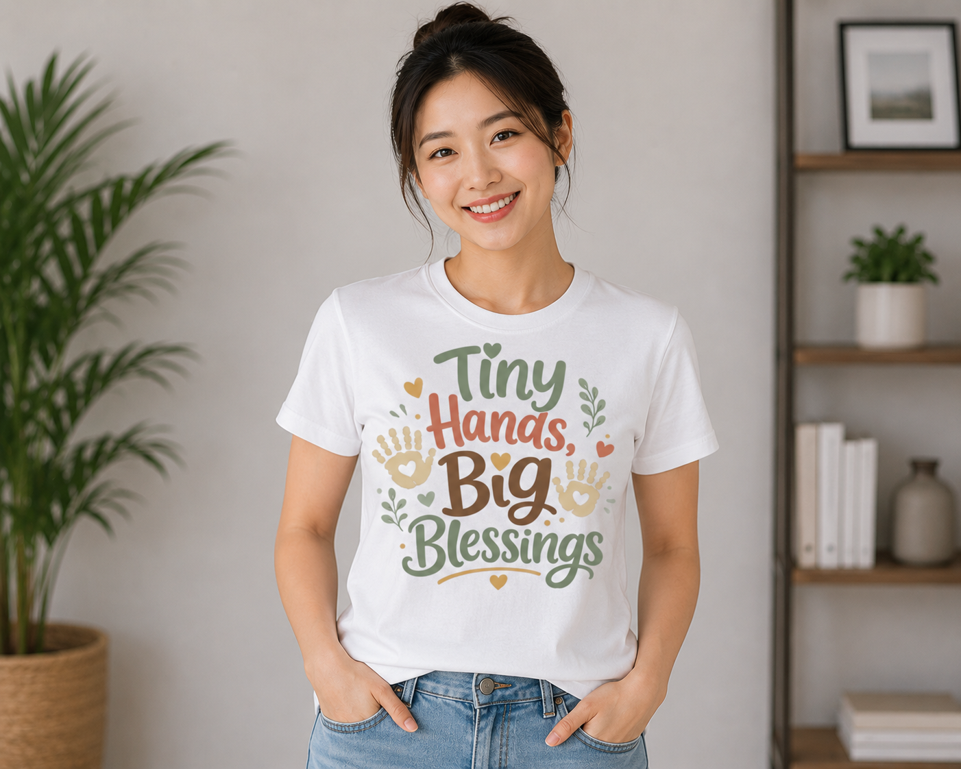 Tiny Hands Big Blessings Unisex T-Shirt, Baby Inspired Graphic Tee for Men and Women, Newborn Care Gift Shirt