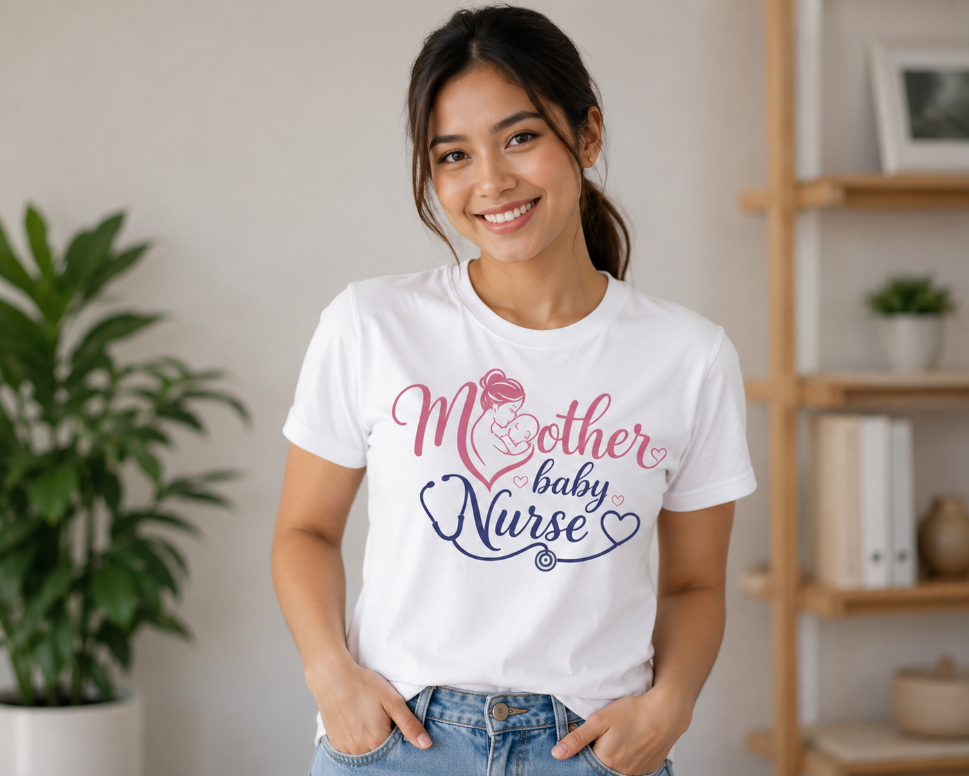 Mother Baby Nurse Unisex T-Shirt, Postpartum Nurse Shirt, Labor & Delivery Nurse Gift for Men and Women