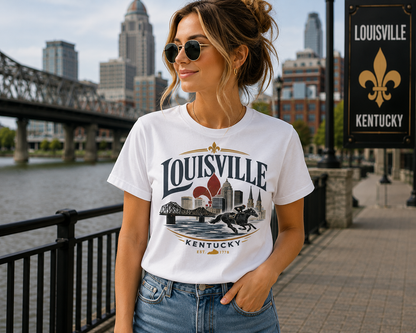 Louisville Kentucky Vintage City Graphic T-Shirt | Unisex Travel Souvenir Tee for Men & Women